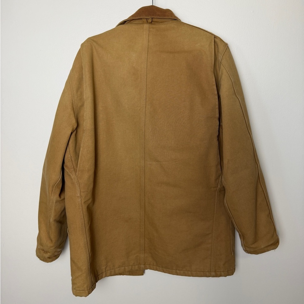 Vintage Y2K CARHARTT CO4 BRN Jacket Mens 44 Brown Canvas Barn Chore pockets coat - Picture 8 of 9
